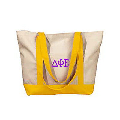 Delta Phi Epsilon Sorority Embroidered Boat Tote - Bag Edge BE004 - EMB