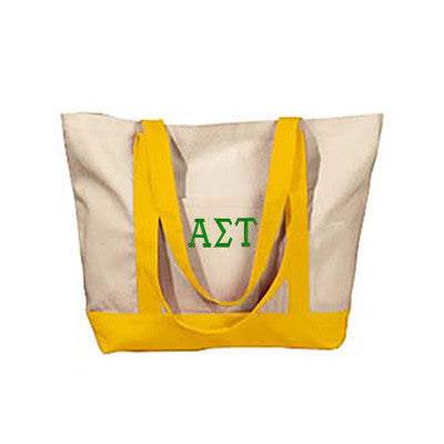 Alpha Sigma Tau Sorority Embroidered Boat Tote - Bag Edge BE004 - EMB