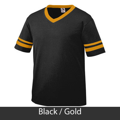 Sigma Delta Tau Striped Tee with Twill Letters - Augusta 360 - TWILL