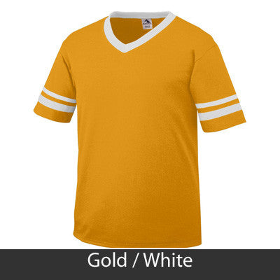Delta Gamma Striped Tee with Twill Letters - Augusta 360 - TWILL