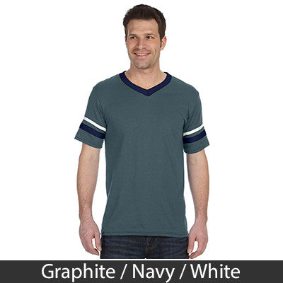Phi Kappa Theta Striped Tee with Twill Letters - Augusta 360 - TWILL