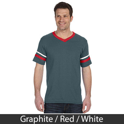 Psi Upsilon Striped Tee with Twill Letters - Augusta 360 - TWILL