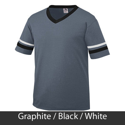 Kappa Delta Striped Tee with Twill Letters - Augusta 360 - TWILL