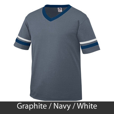Zeta Phi Beta Striped Tee with Twill Letters - Augusta 360 - TWILL