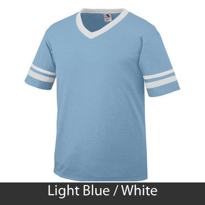 Gamma Phi Omega Striped Tee with Twill Letters - Augusta 360 - TWILL