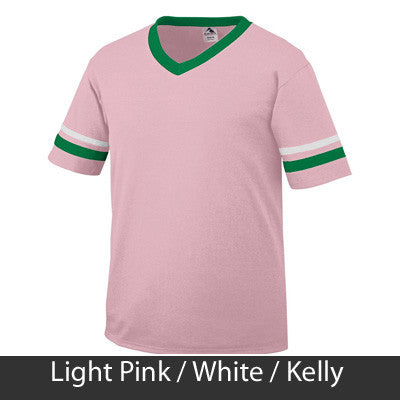 Gamma Sigma Sigma Striped Tee with Twill Letters - Augusta 360 - TWILL