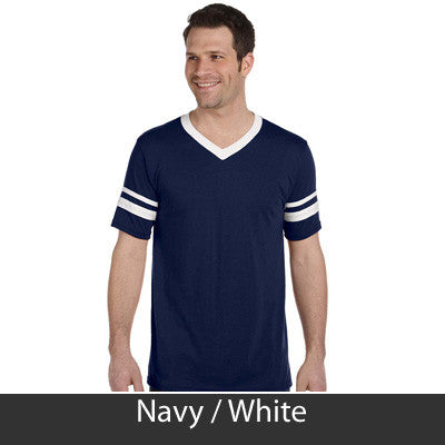 Sigma Nu Striped Tee with Twill Letters - Augusta 360 - TWILL