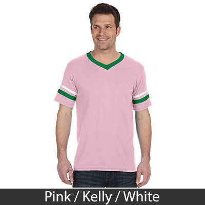 Psi Upsilon Striped Tee with Twill Letters - Augusta 360 - TWILL