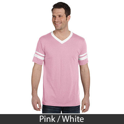 Lambda Chi Alpha Striped Tee with Twill Letters - Augusta 360 - TWILL