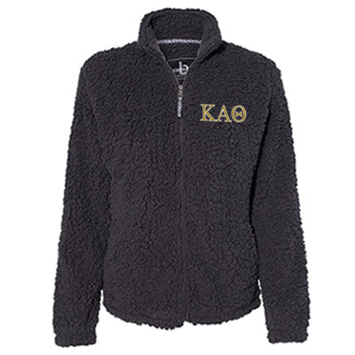 Greek Sorority Ladies Women Sherpa Full-zip Jacket - Boxercraft Q12 - EMB