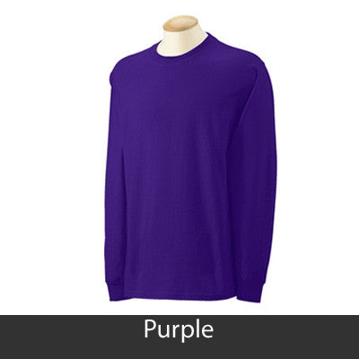Phi Mu Longsleeve T-Shirt with Twill - Gildan 2400 - TWILL