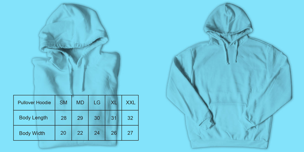 Function sock size guide pullover hoodie