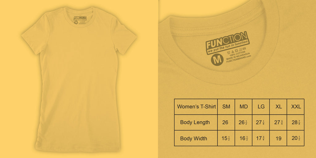 Function sock size guide womens t shirt