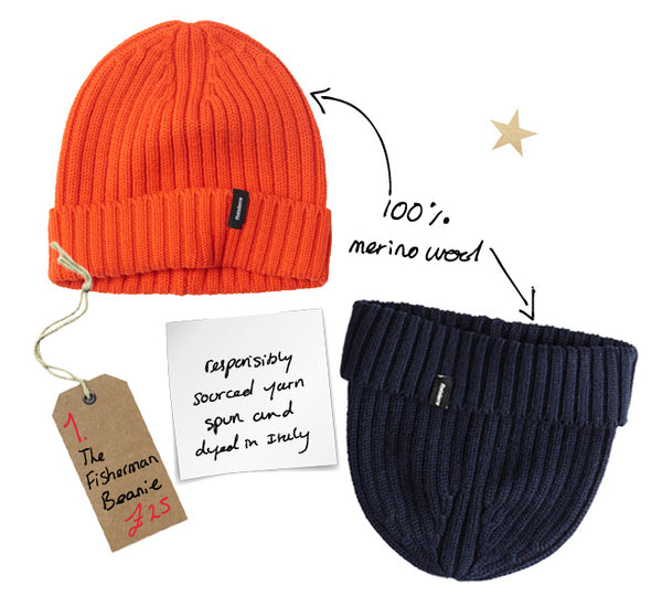 navy orange perfect best simple merino beanie