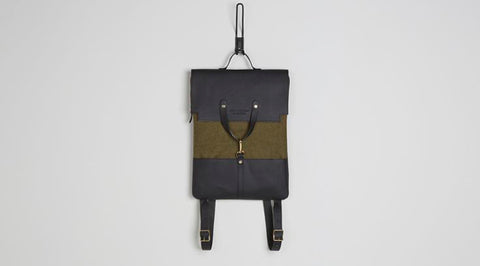 women simple modern bag leather brown green backpack