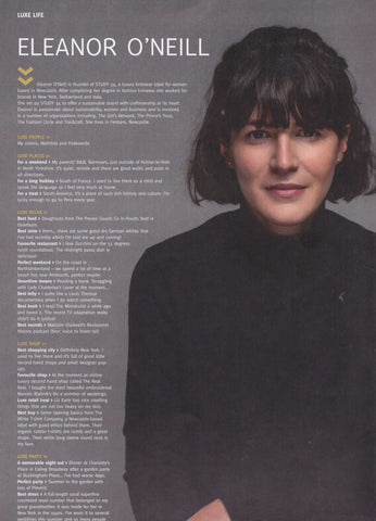 Eleanor O'Neill Luxe Magazine Sustainable Ethical knitwear