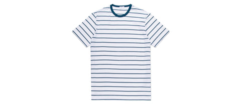 breton stripe t-shirt women crew neck ethical sustainable short sleeve sunspel