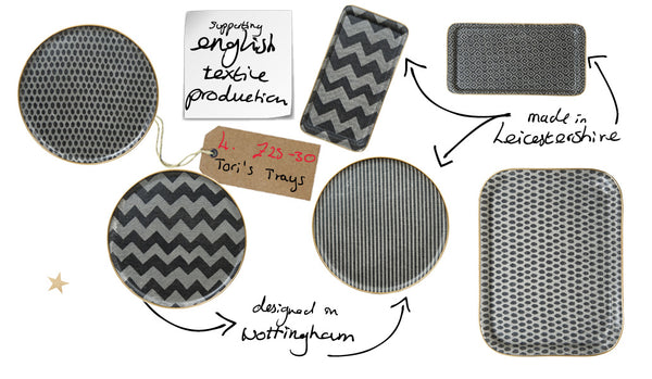trays modern graphic spots stripes zigzag made in uk