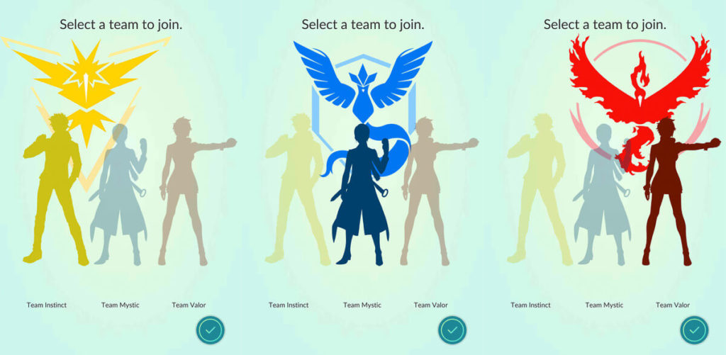 Pokémon GO csapatok