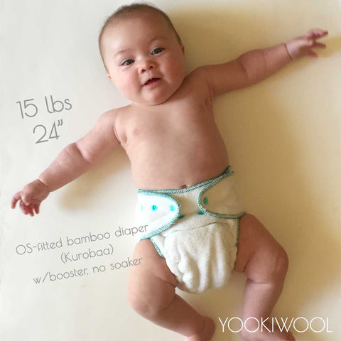 kurobaa fitted diaper 15 lb baby