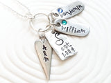 Family Necklace | Charm Ring Family Names Necklace