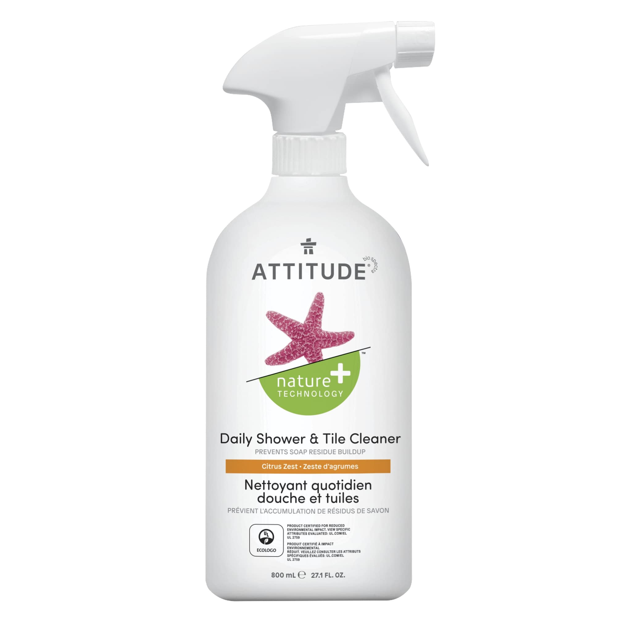 ATTITUDE Nature+ Daily Shower & Tile Cleaner Citrus Zest 10380_en?_main? Bottle 27.1 FL. OZ.