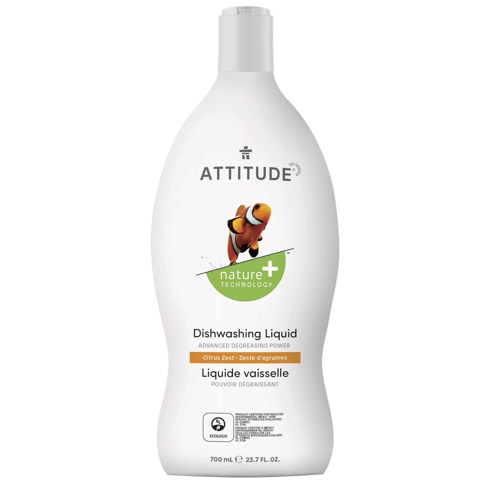 ATTITUDE Nature+ dishwashing liquid citrus zest hypoallergenic 13172_en?_main? 柑橘皮/瓶.7 FL. OZ.