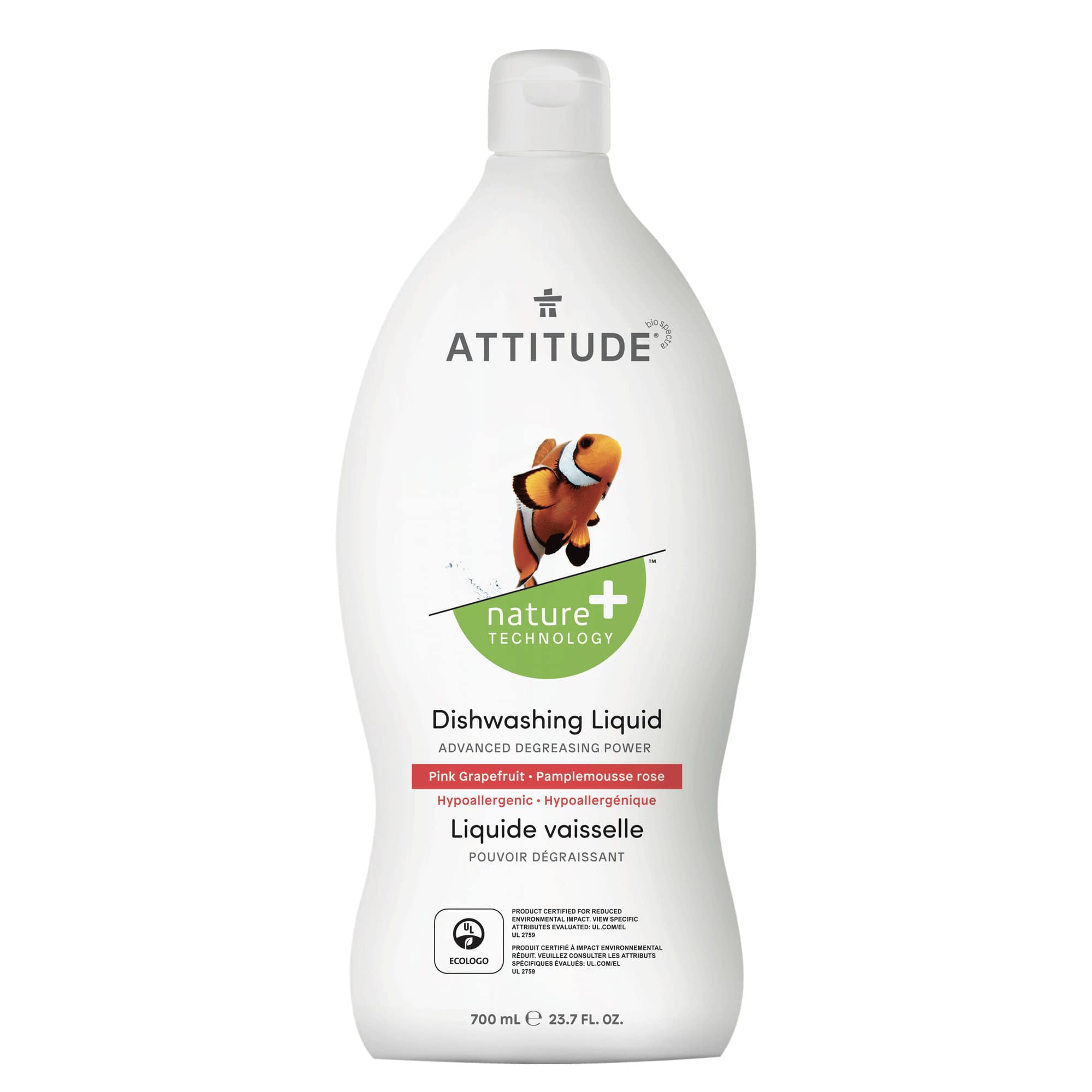 ATTITUDE Nature+ dishwashing liquid pink grapefruit hypoallergenic 13176_en?_main? Pink Grapefruit / 700 mL