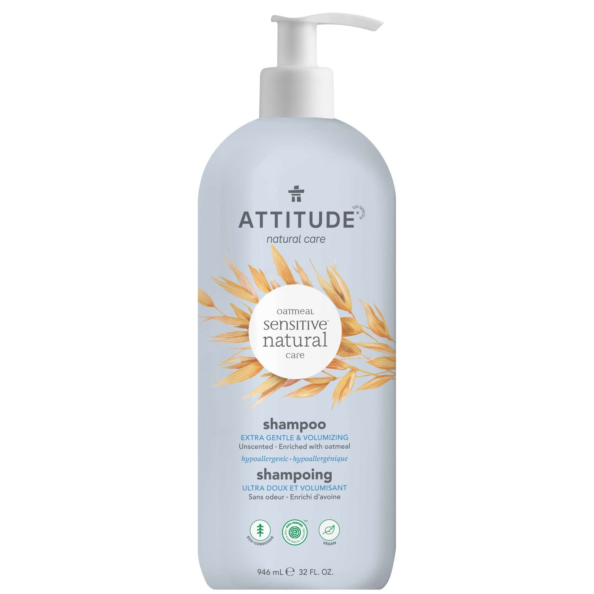 ATTITUDE Oatmeal sensitive natural care Shampoo Extra Gentle & Volumizing Unscented 946mL_en?_main?  946 mL