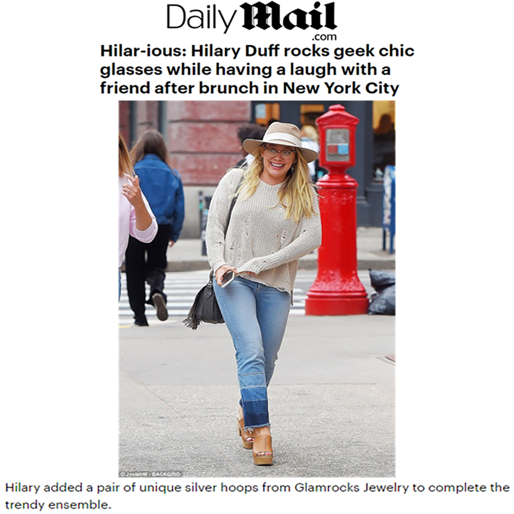 Hilary Duff wearing Glamrocks in US Daily Mail