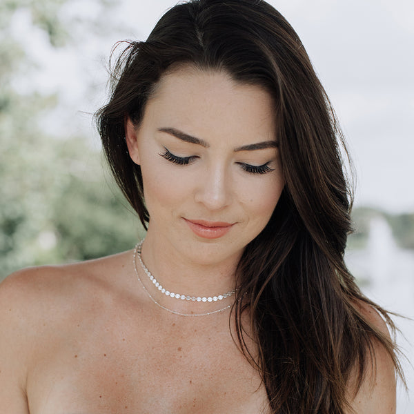 Jen Saviano wears silver Glamrocks Jewelry necklace