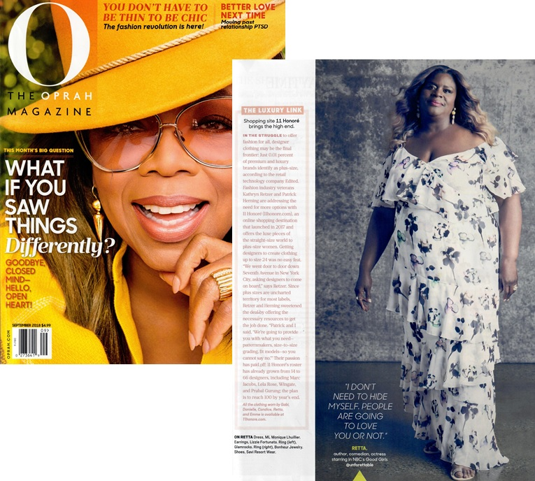 Oprah Magazine September 2018 Issue featuring Retta wearing Glamrocks Jewelry Mayan eye ring