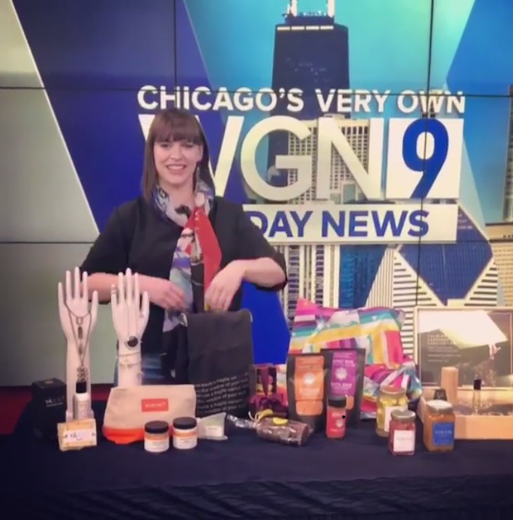 WGN TV News with Glamrocks Jewelry Pieces for Covet Market