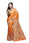 Exquisite Gujarati Stitch Silk Blend Saree