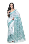 Gujarati Stitch Silk Blend Saree in Elegant Hues