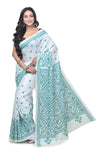 Gujarati Stitch Silk Blend Saree in Elegant Hues
