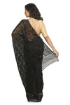 Partywear Black Self Soft Jamdani Saree