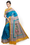 Pure Hand Embroidery Tussar Silk Kantha Stitch Saree