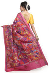 Pure Bangalore Silk Shantiniketan Kantha Stitch Sari