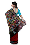 Pure Silk Hand Thread work Saree with Batik Print