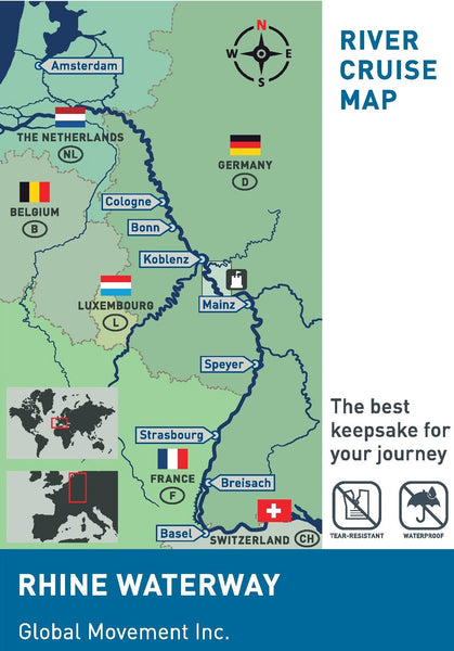 Rhine Waterways River Cruise Maps European Series