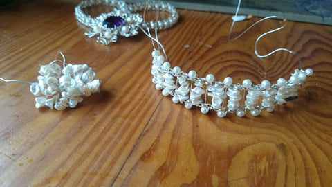 Starting to design the bracelet to match the bespoke bridal headpiece.