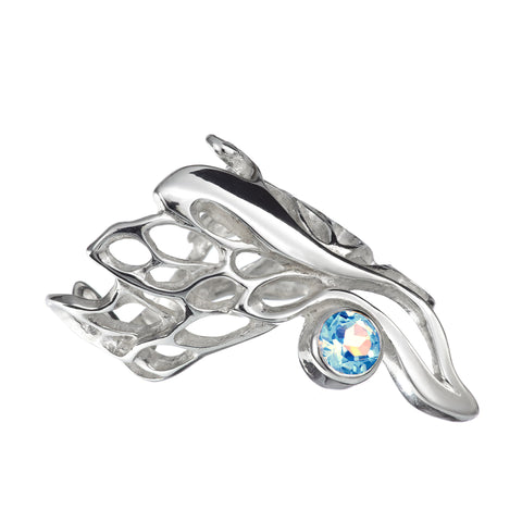 The Butterfly Gossamer ring handcrafted from sterling silver complete with an Aquamarine gemstone.