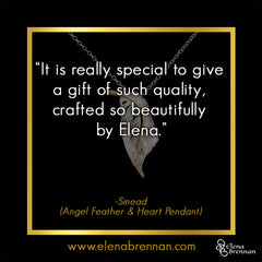 Elena Brennan Jewellery Customer Testimonial on the Angel Feather and Heart Pendant.