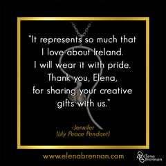 Elena Brennan Jewellery Customer Testimonial on the Lily Peace Pendant.