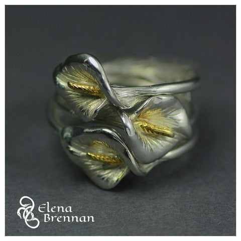 Trinity statement irish ring handmade by Elena Brennan Jewellery in Irelsnd.