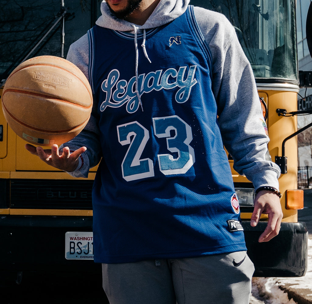 basketball jersey over hoodie