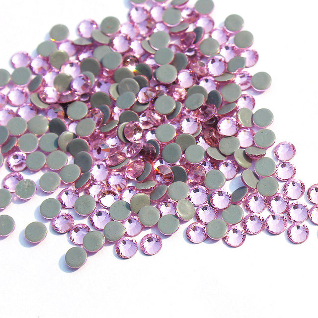 SS10/3mm Light Rose Glass Round Flat Back Loose HOTFIX Rhinestone | TheDecoKraft