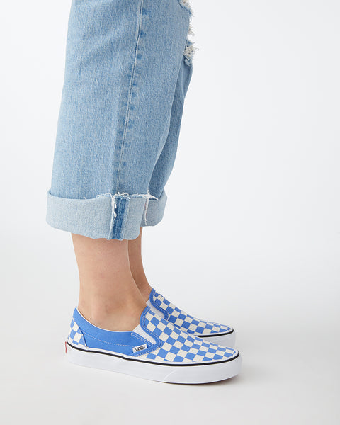 van checkerboard slip ons