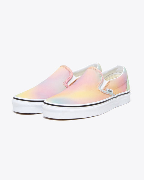 rainbow slip on vans size 8